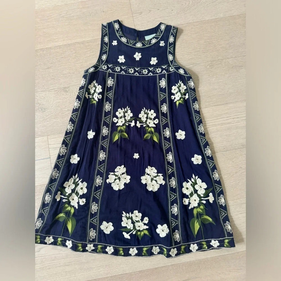 Maeve Navy Floral Sleeveless Dress - Picture 3 of 10